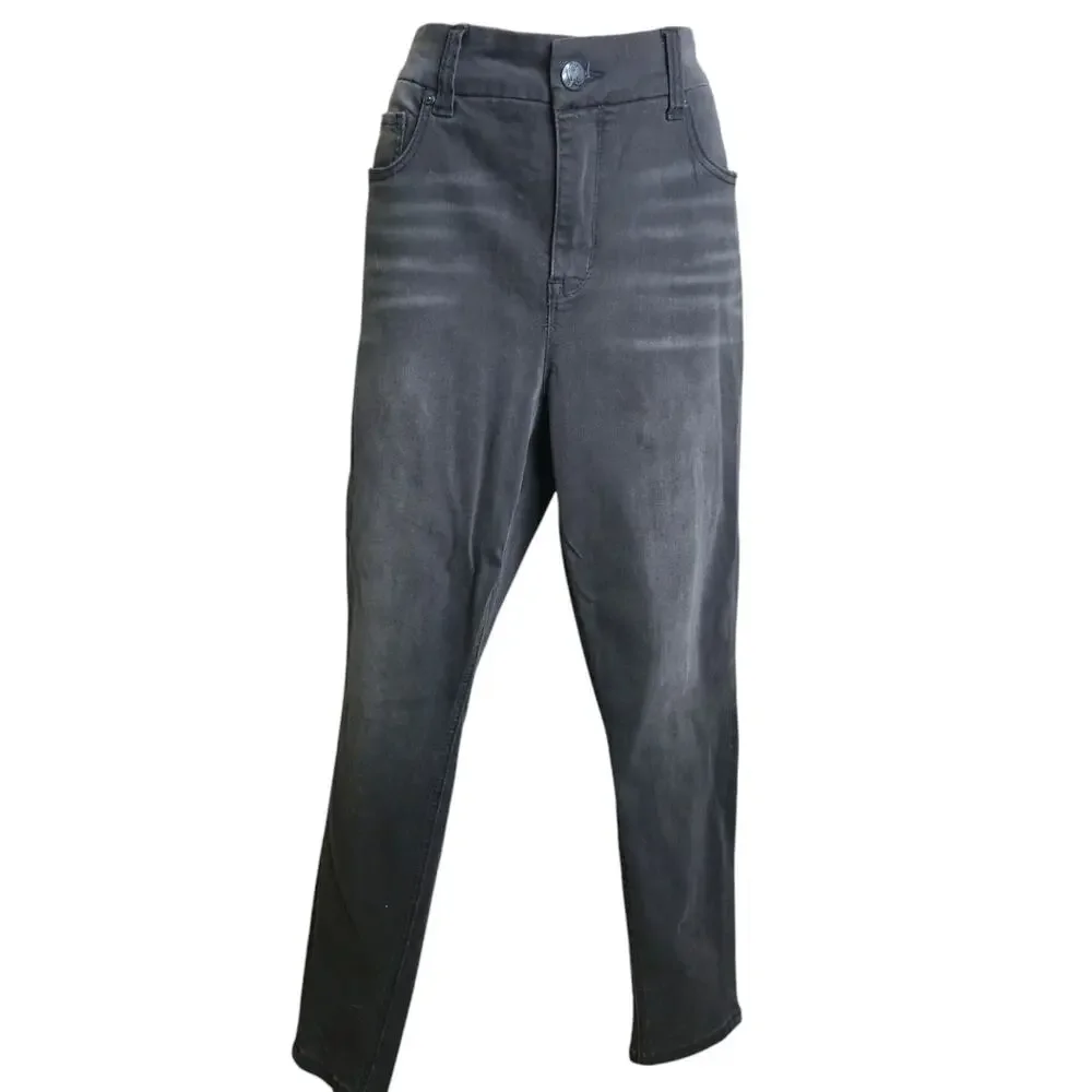 Melissa McCarthy Seven7 Jeans 18W Black Skinny Plus Size Stretch Embellished‎